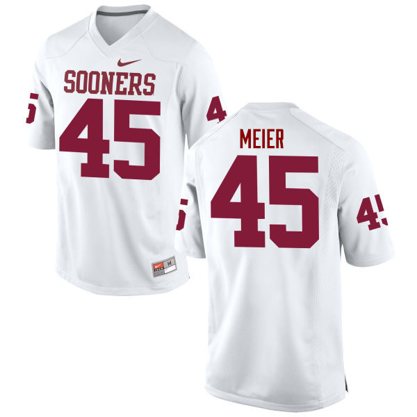 Men Oklahoma Sooners #45 Carson Meier College Football Jerseys Game-White